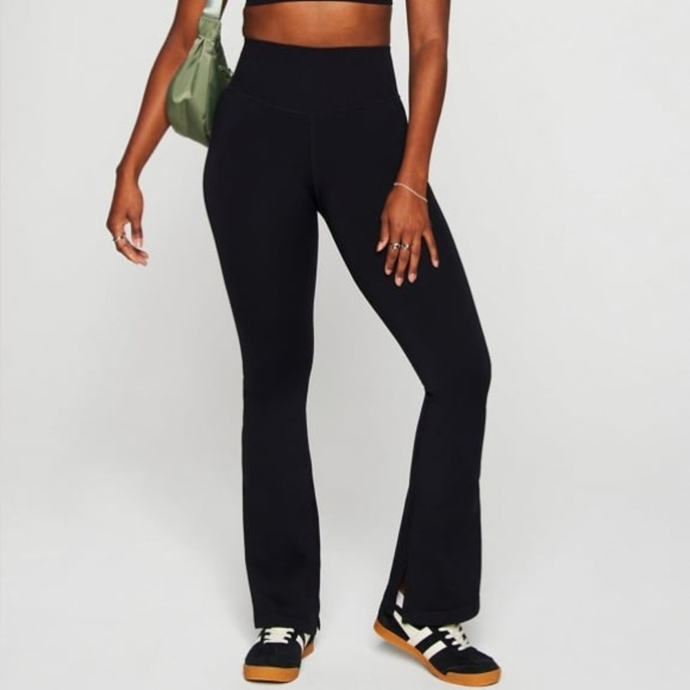Fabletics Black Sleek Seamless High Waisted Flare Pants Size Large